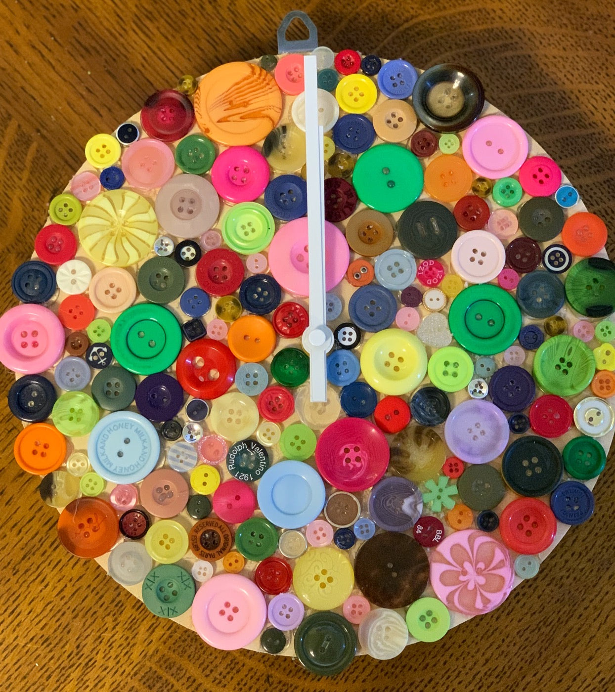 wallnut hallow in natural color and colorful buttons